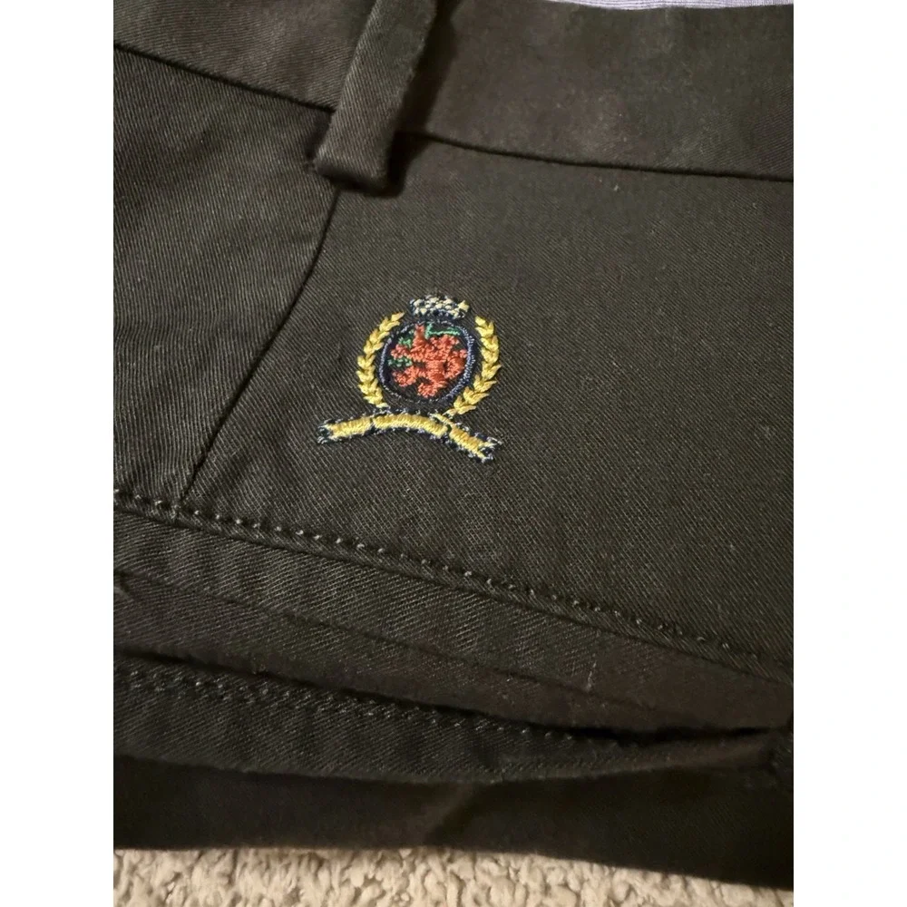 Vintage 90's Tommy Hilfiger Men's 38x30 Dress Pants Pleated Black Chino Cuffed